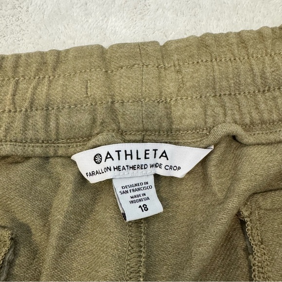 athleta farallon heathered wide leg crop GREEN SIZE 18 - Picture 7 of 13